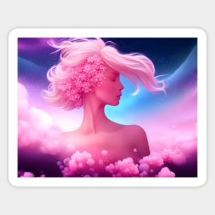 A Portrait in the Sakura Pink Sky Sticker